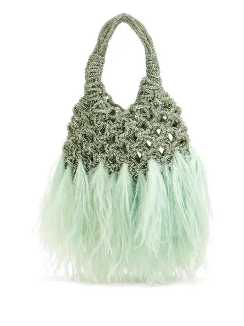 Hibourama Vannifique beaded feathered handbag