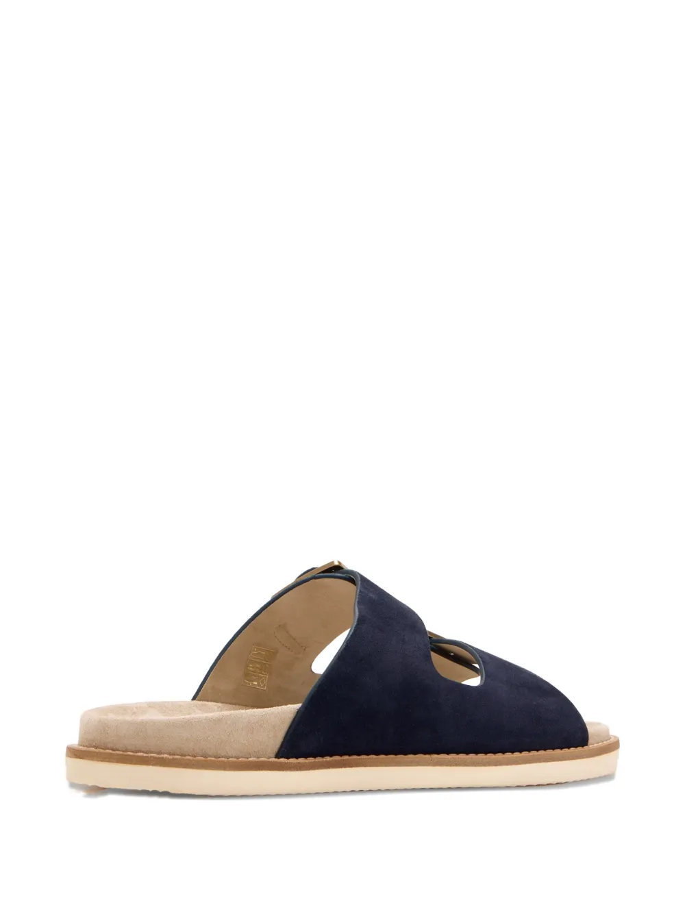 Brunello Cucinelli double-buckle suede sandals Blue