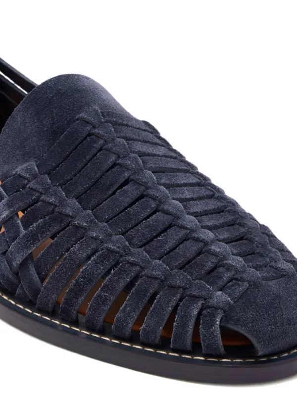 Brunello Cucinelli Woven Suede Loafers | Blue | FARFETCH display picture 1
