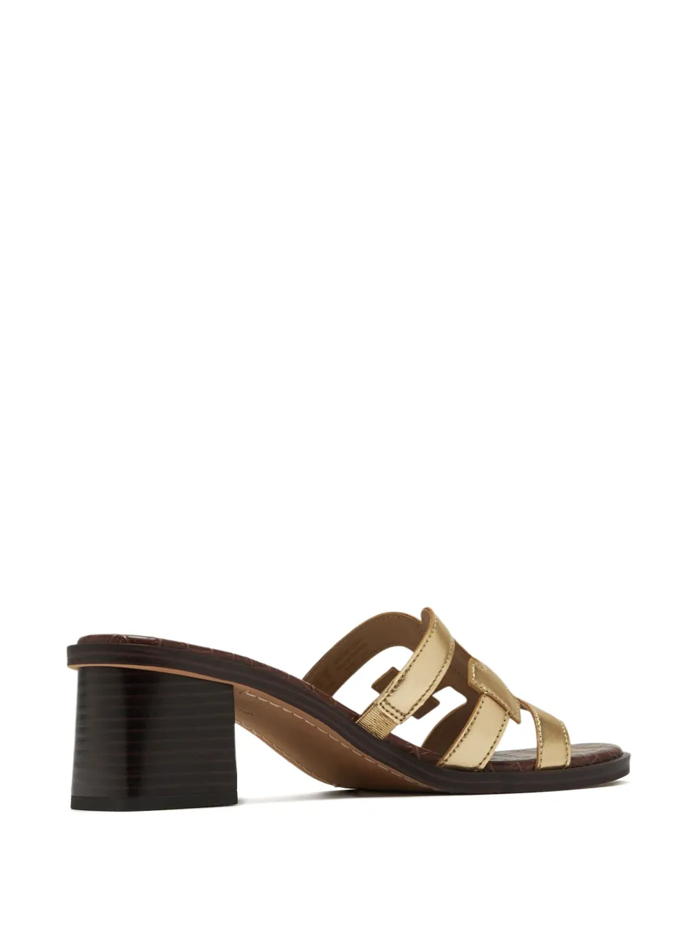Sam Edelman 60mm Tasha cut-out block-heel mules Gold