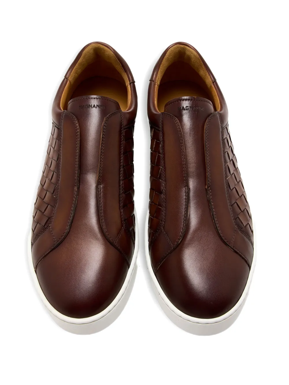 Magnanni woven leather slip-on sneakers Brown