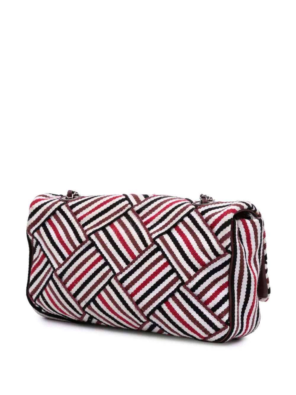 Pre-owned Chanel 2016-2017 Cc Canvas Stripe Flap Shoulder Bag