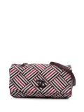 CHANEL Pre-Owned 2016-2017 CC Canvas Stripe Flap shoulder bag - Red
