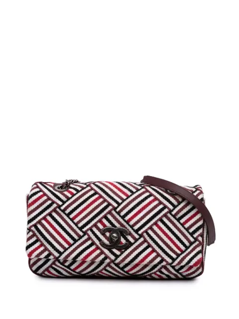 CHANEL Pre-Owned 2016-2017 CC Canvas Stripe Flap shoulder bag