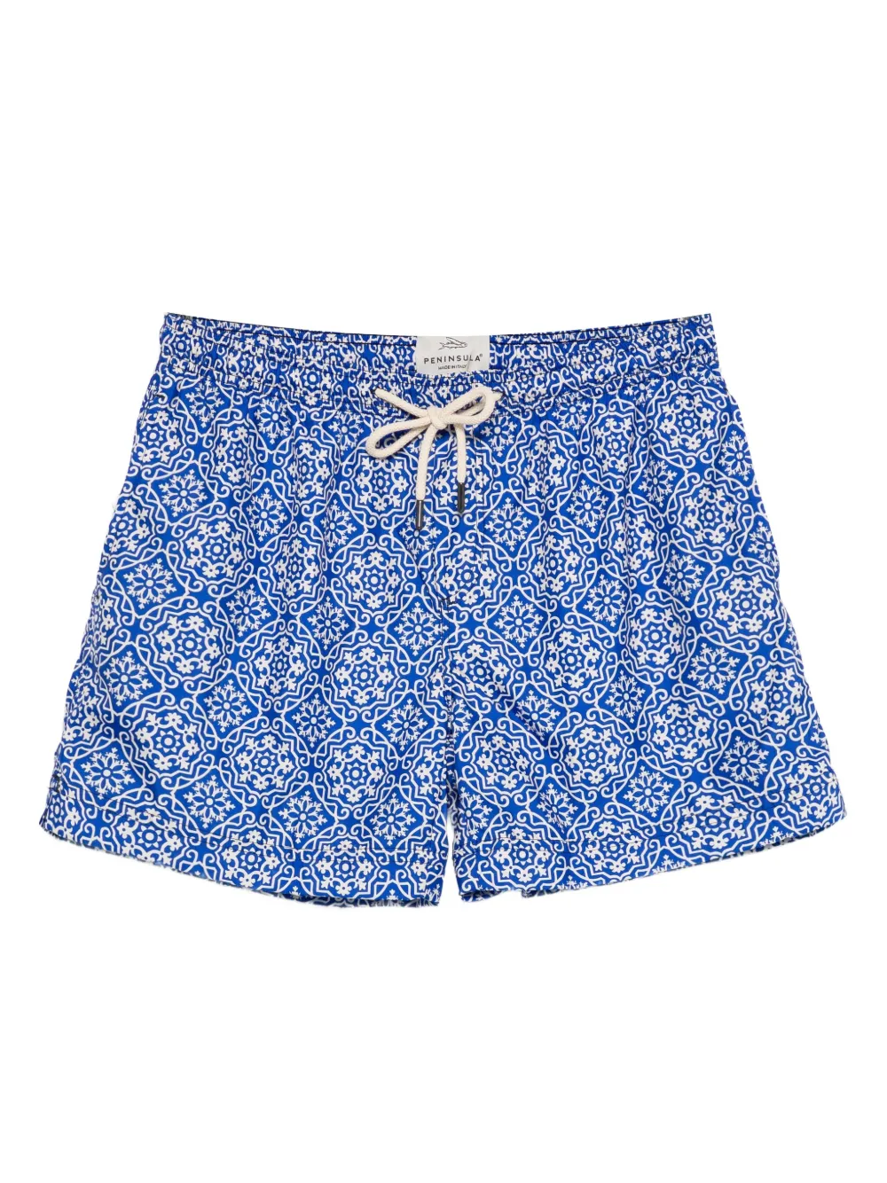 patterned drawstring swim shorts