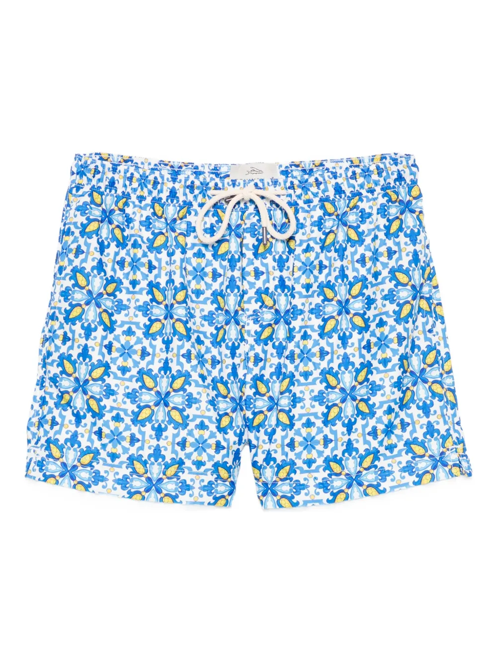patterned drawstring swim shorts