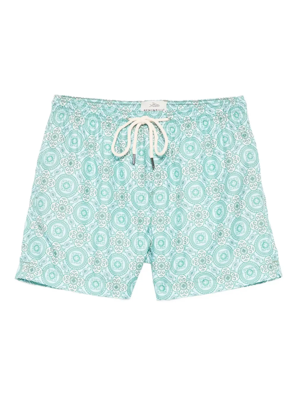 all-over print drawstring swim shorts