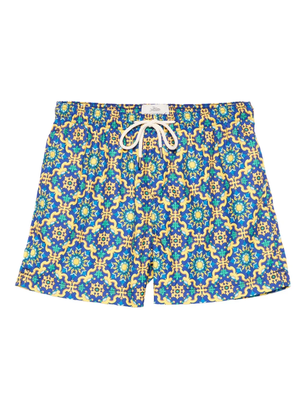 patterned drawstring swim shorts