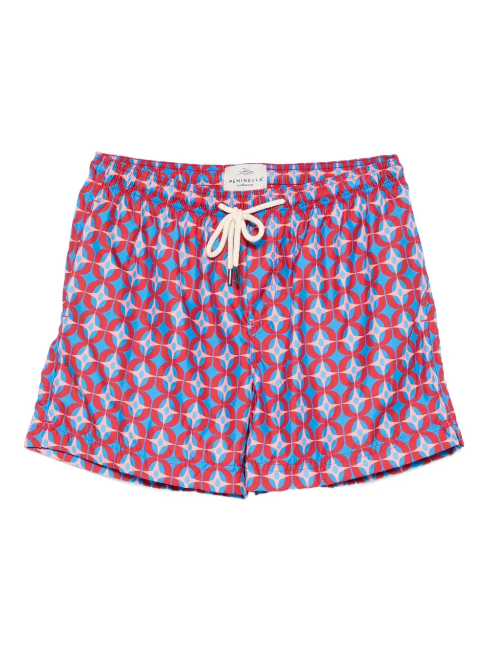 geometric-pattern swim shorts