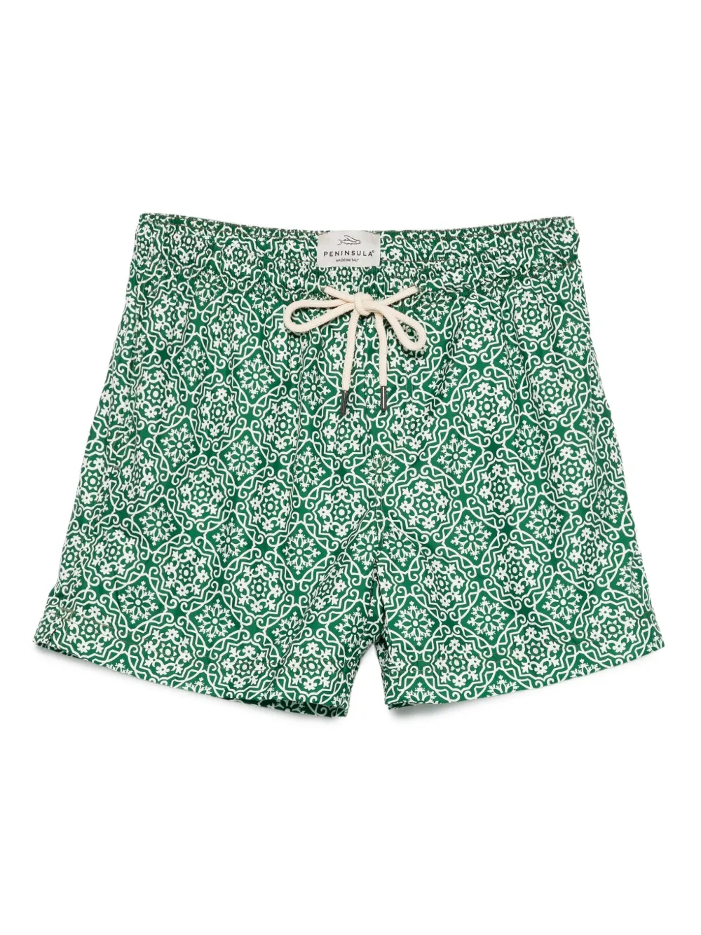 patterned swim shorts