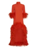 Taller Marmo Gina Extravaganza feather-trimmed high-low dress - Orange