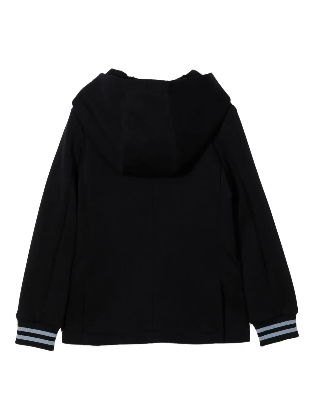 Emporio Armani Kids hooded buttoned jacket Blauw