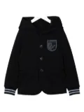 Emporio Armani Kids hooded buttoned jacket - Blue
