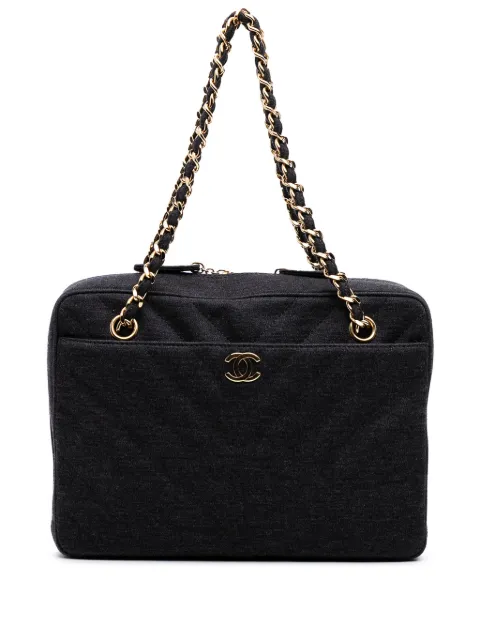 CHANEL Pre-Owned 2000-2002 CC Chevron Jersey Camera Bag shoulder bag