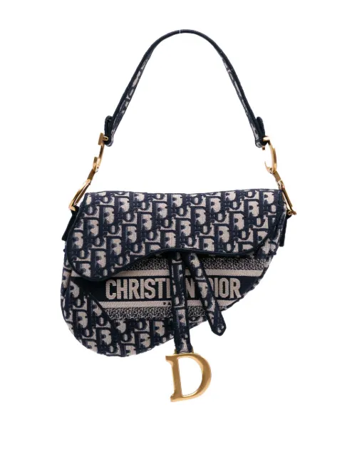 Christian Dior Pre-Owned 2019 Oblique Embroidered Canvas Saddle Bag shoulder bag