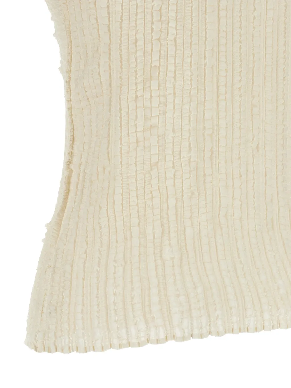 Issey Miyake Geplooide top met print Wit