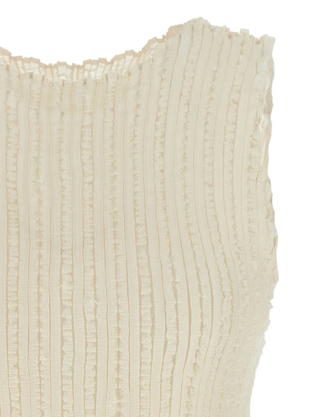 Issey Miyake Geplooide top met print Wit