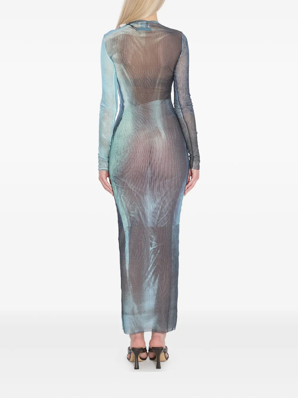 Jean Paul Gaultier Maxi-jurk met waterprint Blauw
