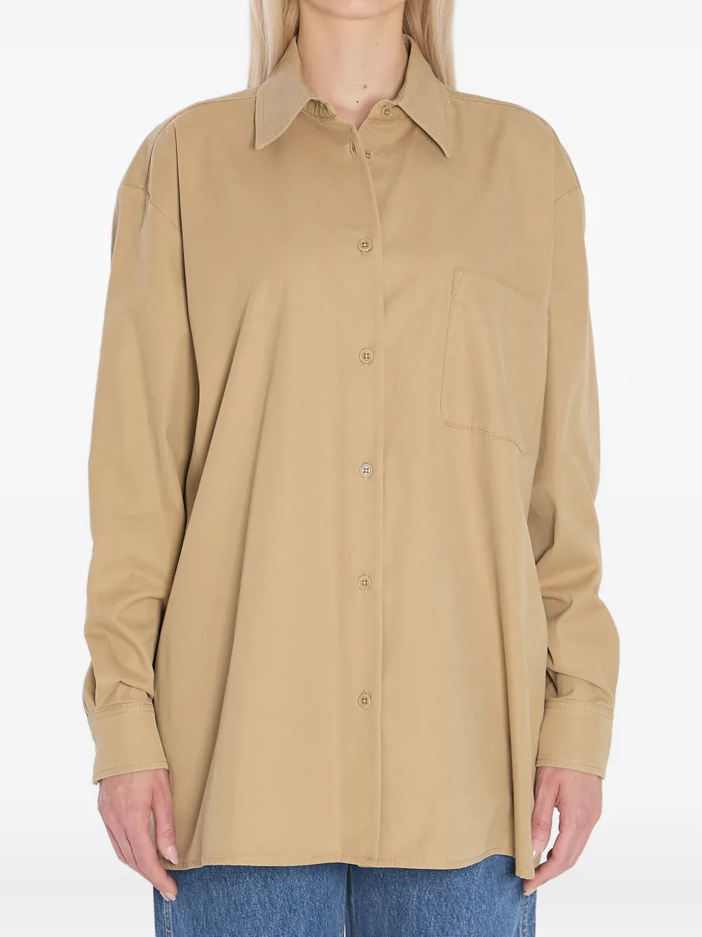 The Row Blouse met zak en knopen Beige