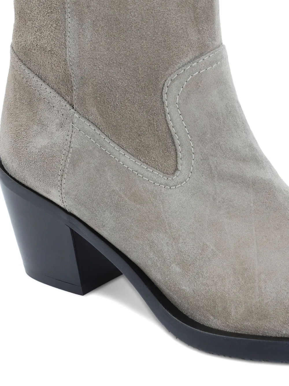 Stuart Weitzman 60mm suede pointed-toe heeled cowboy boots Grey