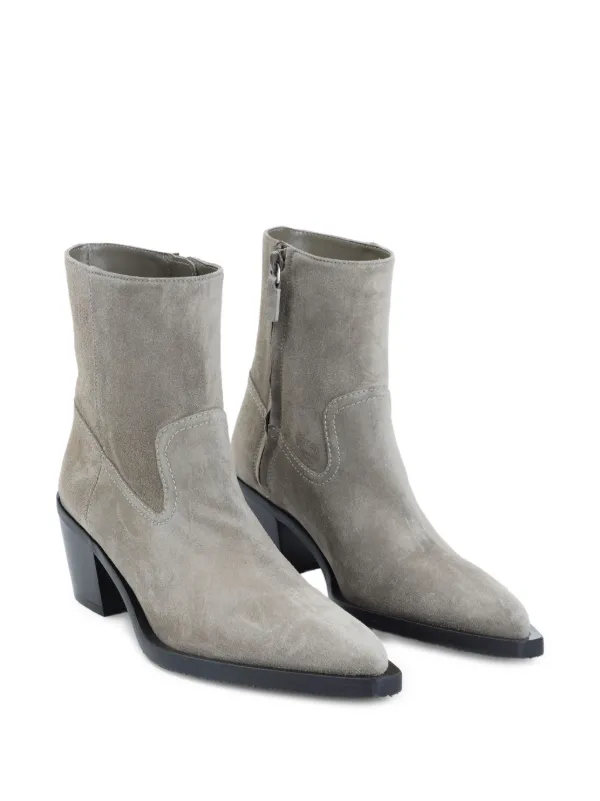 Stuart Weitzman 60mm Suede pointed-toe Heeled Cowboy Boots Grey  FARFETCH PH