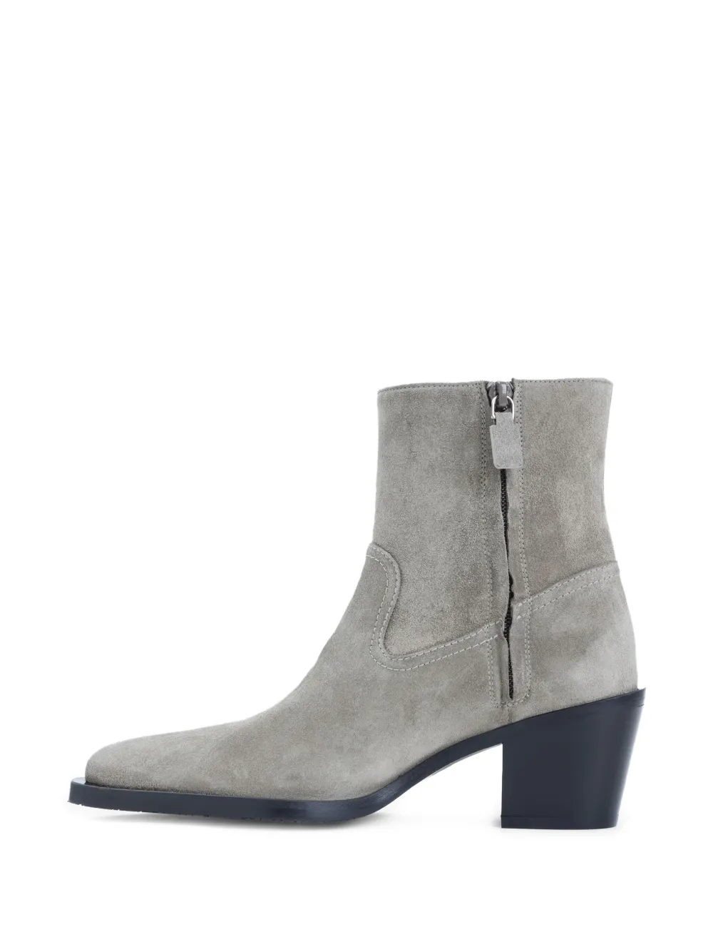 Stuart Weitzman 60 mm suède laarzen met Western-stij puntige neus en hak Grijs