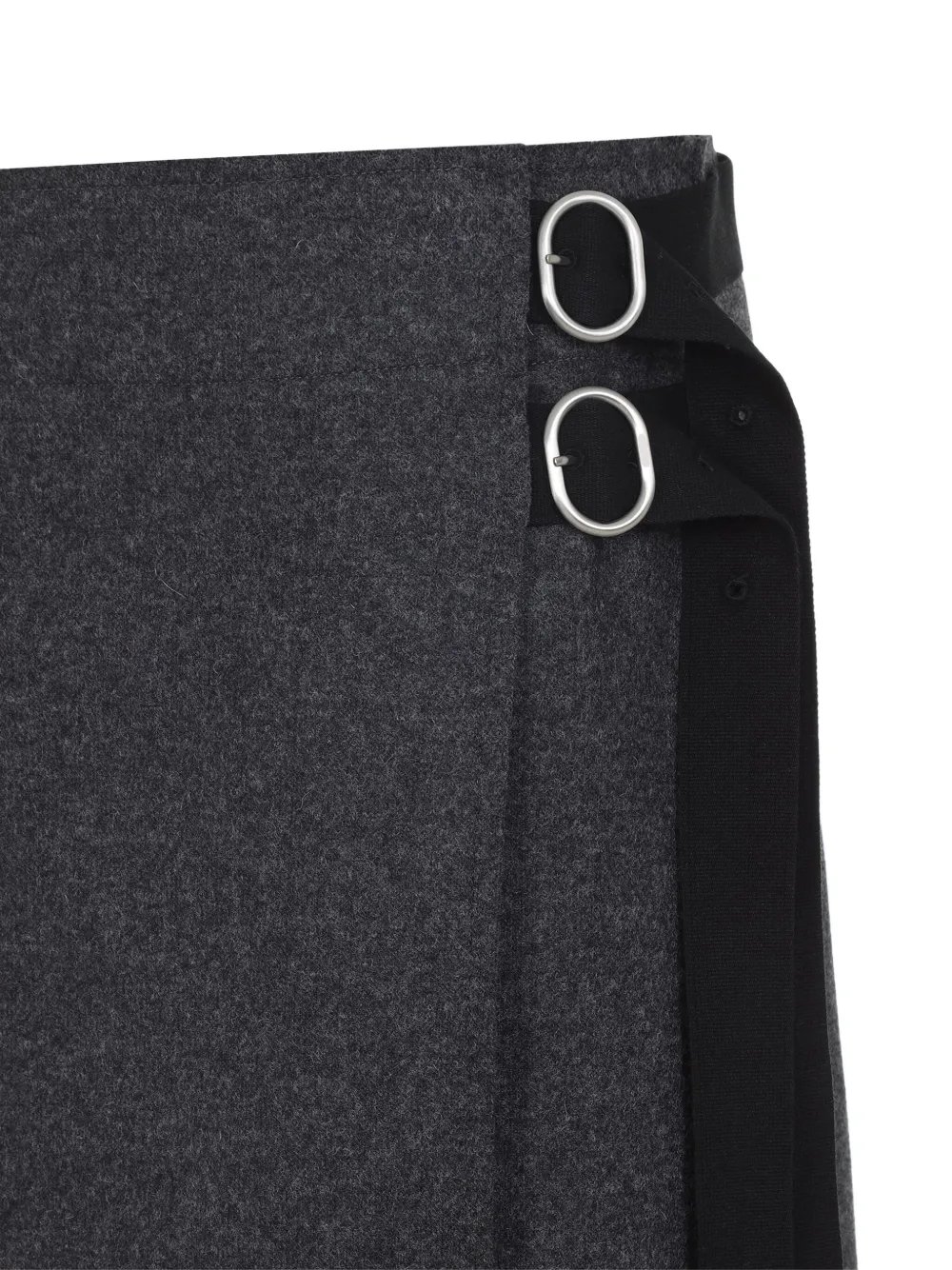 JIL SANDER+ Wollen midi-wikkelrok Zwart