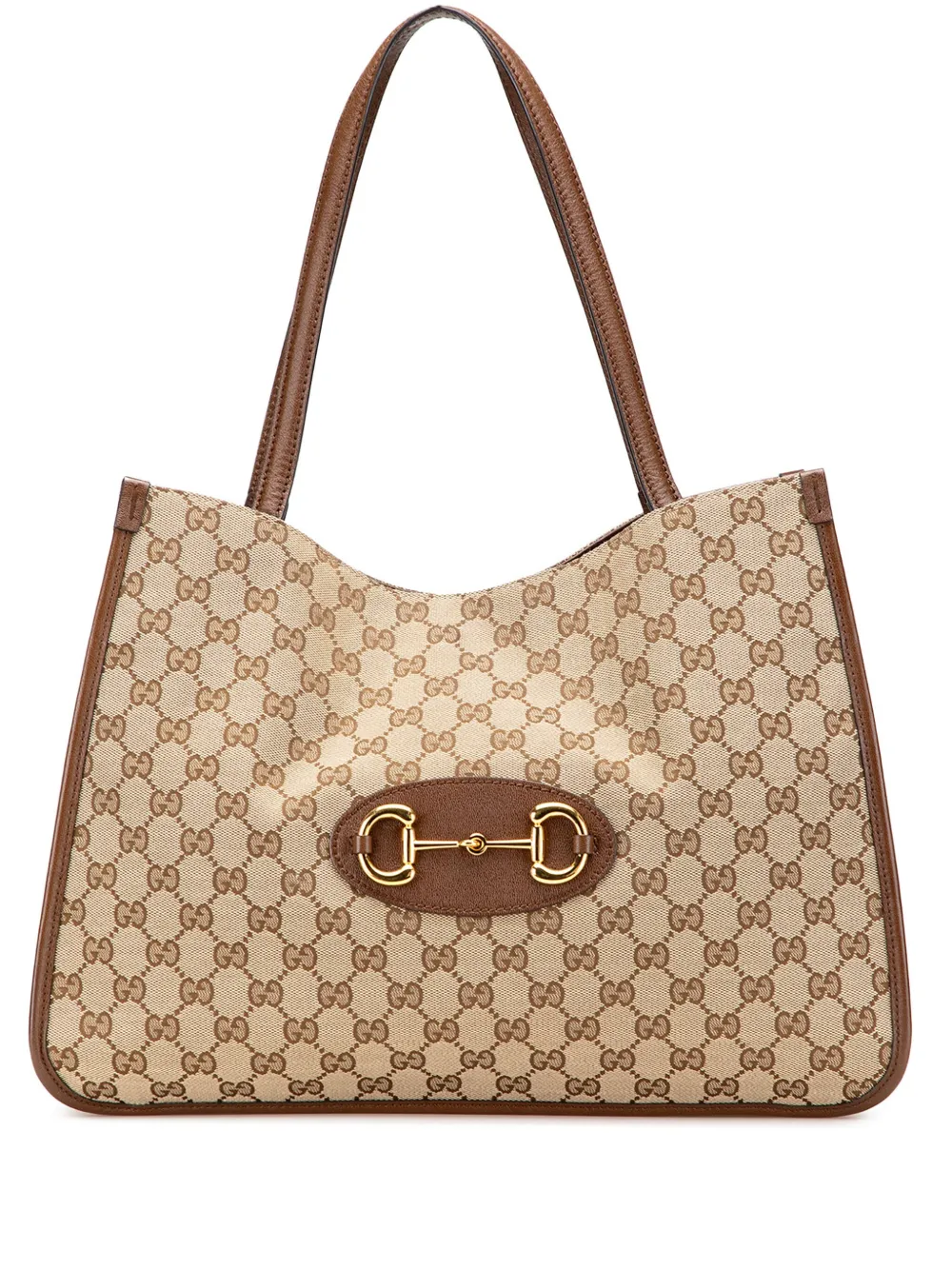 Gucci Pre-Owned 2000-2015 ミディアム GGキャンバス ホースビット 1955 トートバッグ - ブラウン Gucci Pre-Owned 2000-2015 ミディアム GGキャンバス ホースビット 1955 トートバッグ - ブラウン
