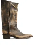 KHAITE calf leather pointed-toe boots - Brown