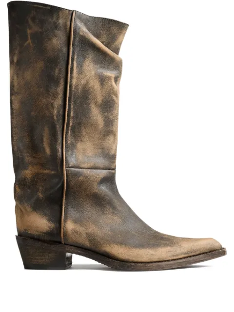 KHAITE calf leather pointed-toe boots