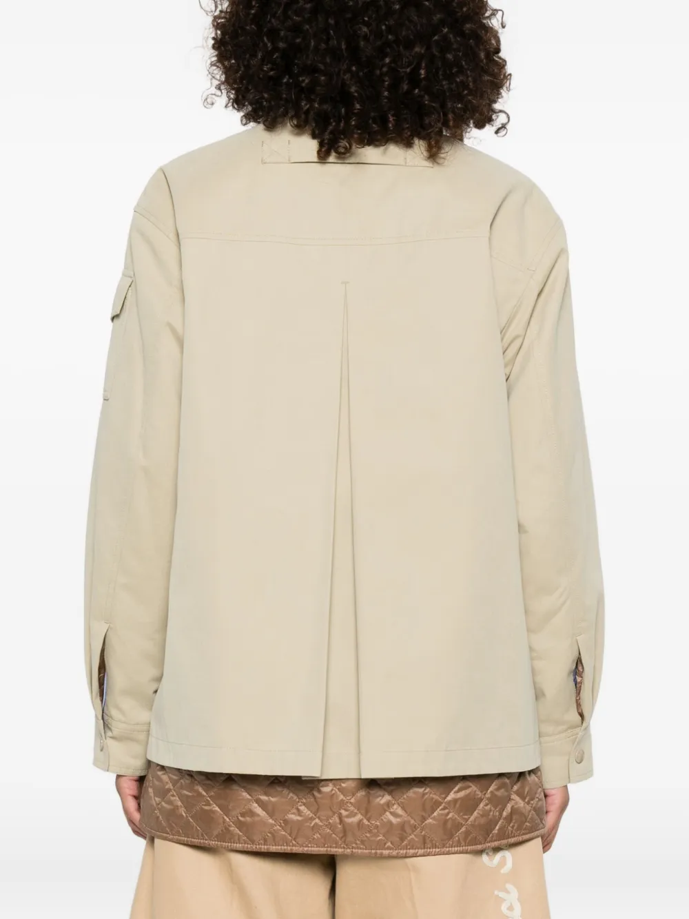 Moncler quilted zip-up jacket Beige