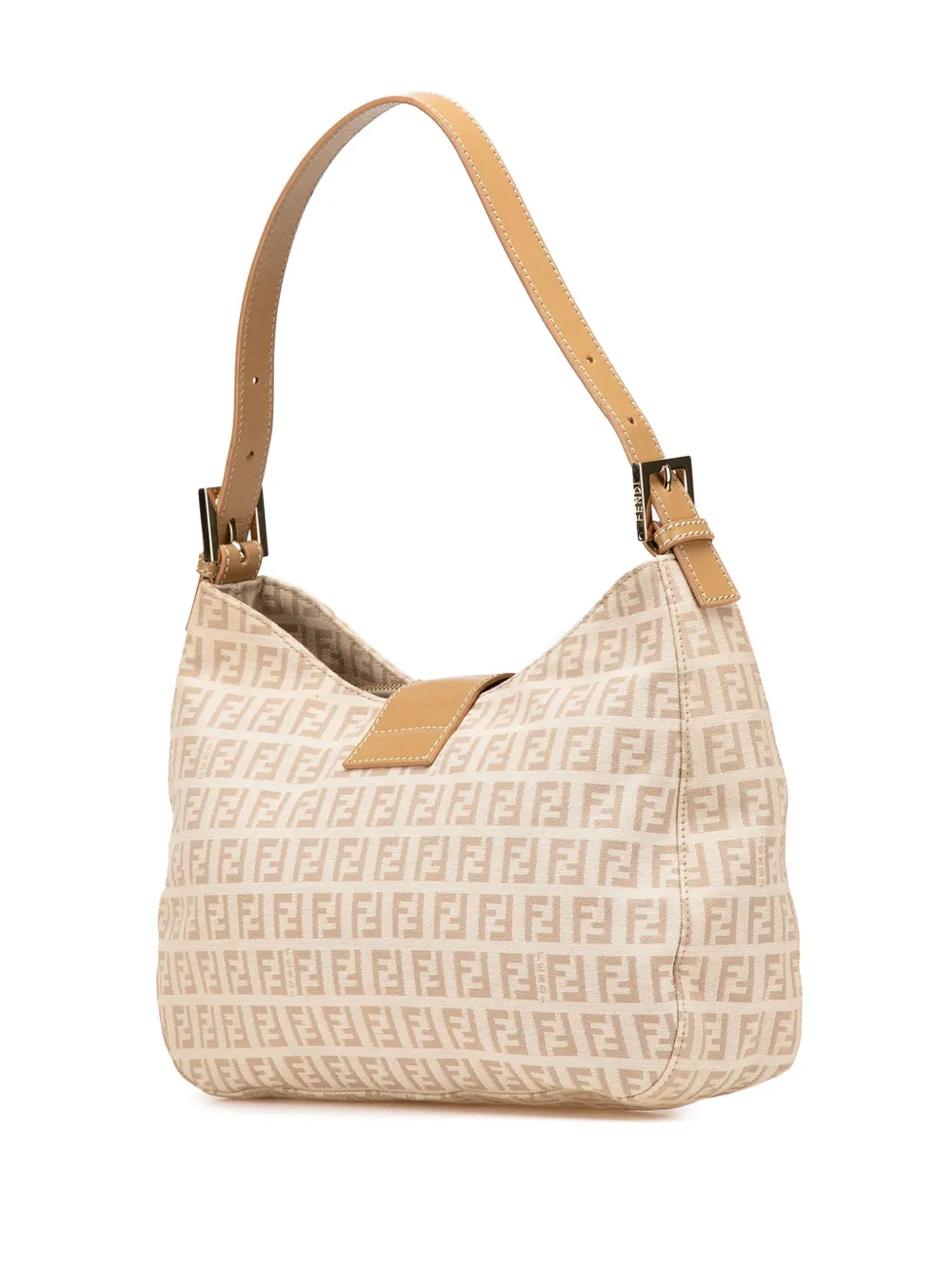 Pre-owned Fendi 2000-2010 Zucchino Canvas Shoulder Bag
