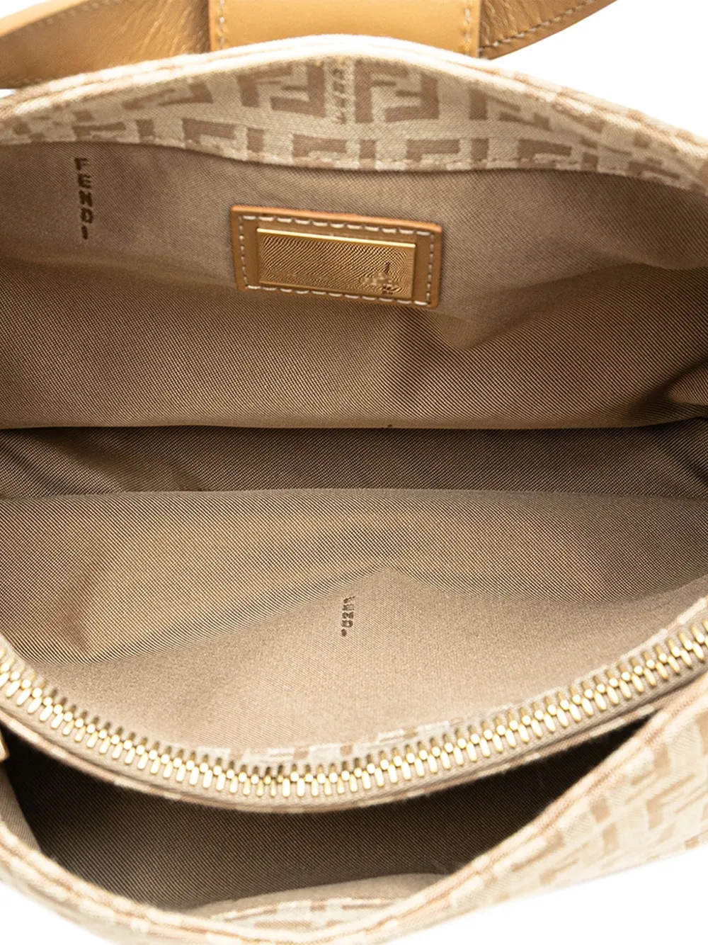 Pre-owned Fendi 2000-2010 Zucchino Canvas Shoulder Bag