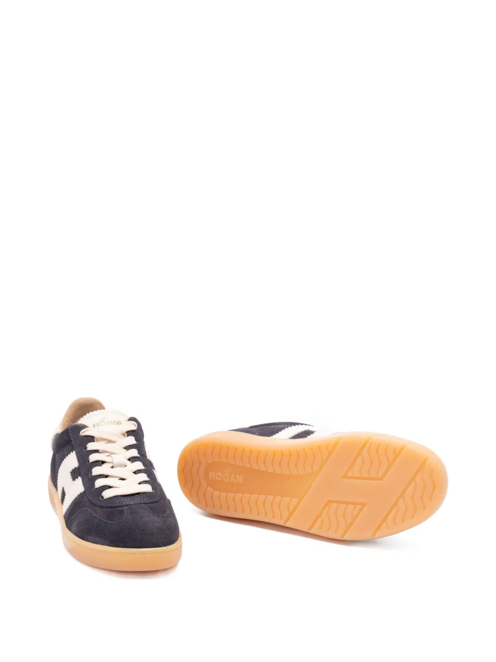 Hogan logo leather trainers Blue