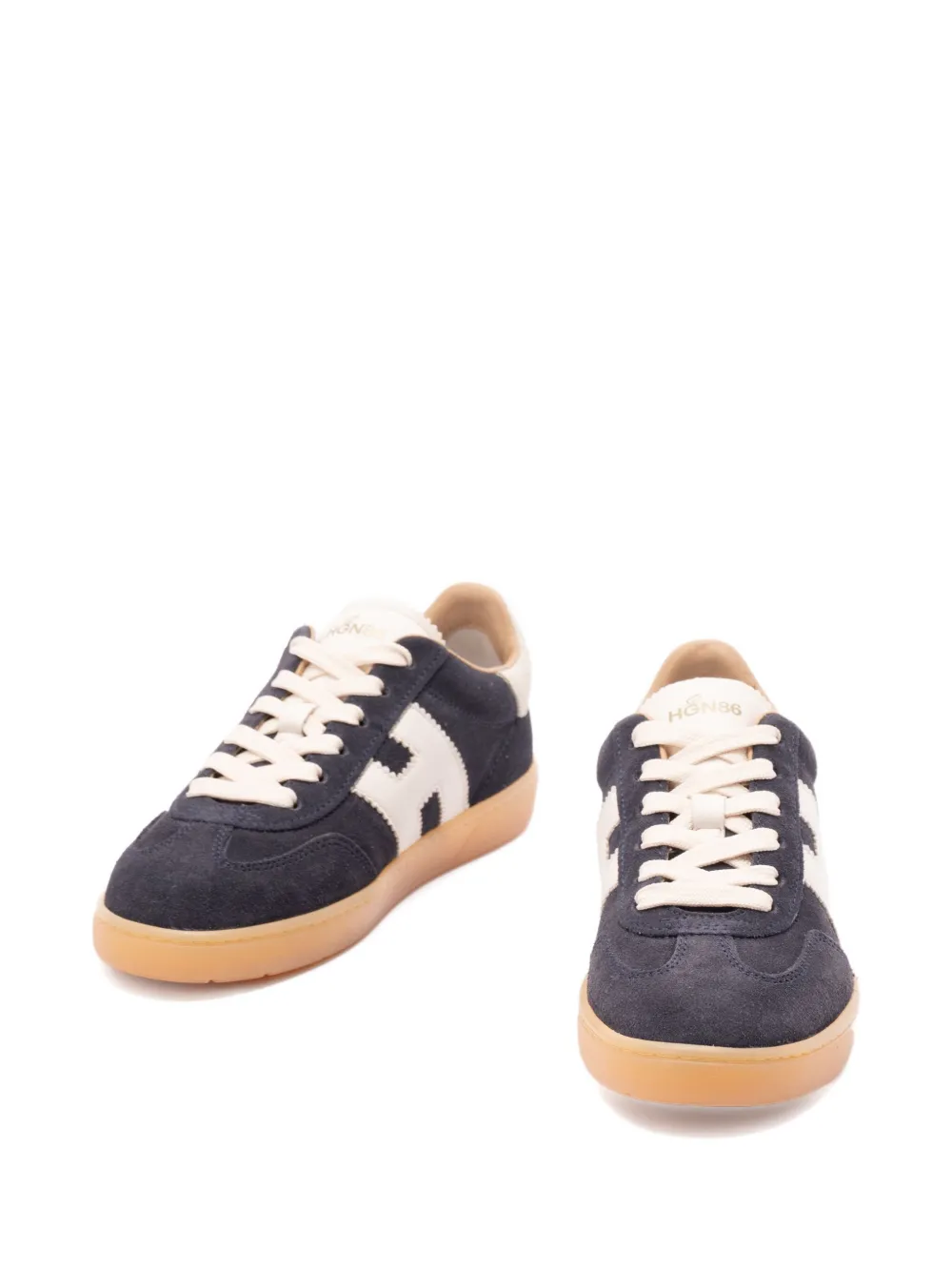 Hogan logo leather trainers Blue