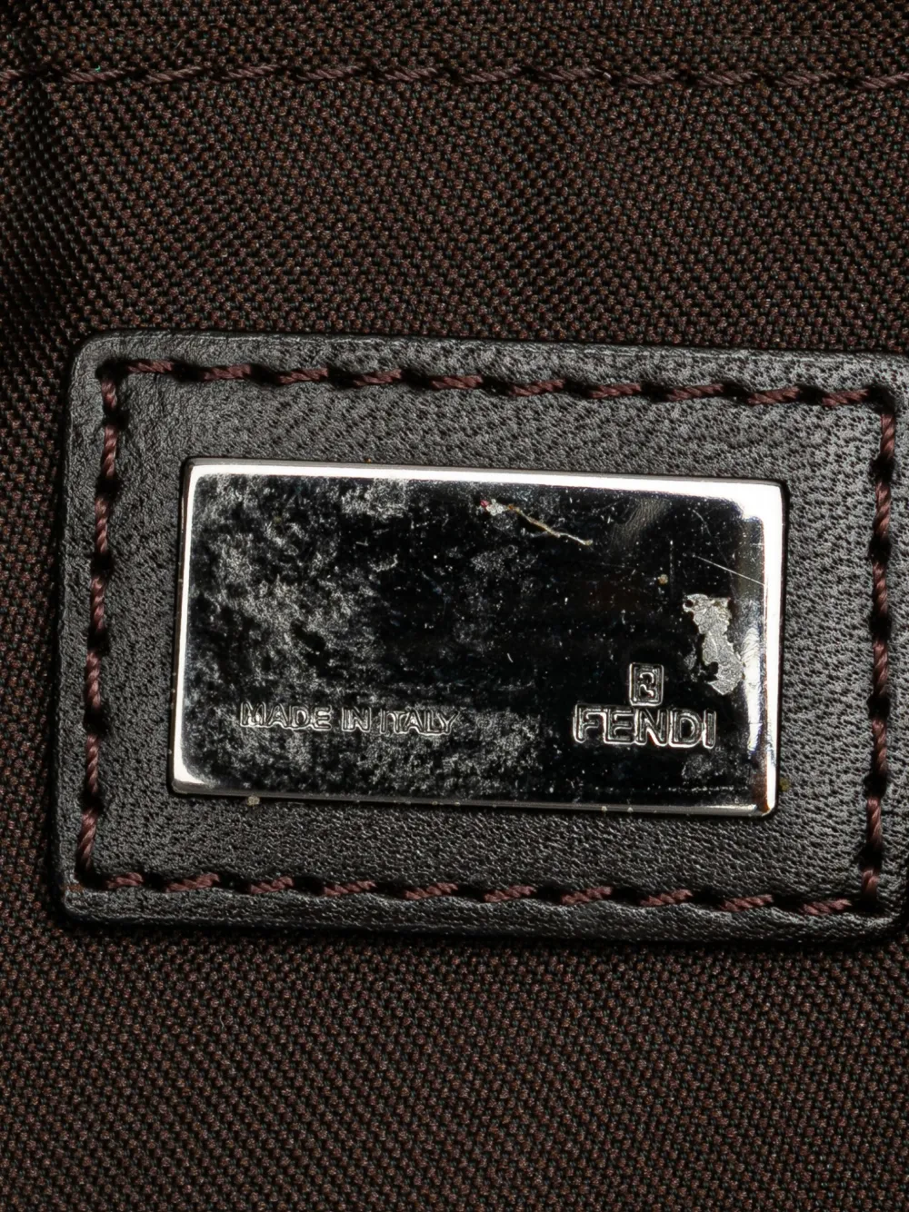 Pre-owned Fendi 2000-2010 Zucchino Canvas Shoulder Bag In Brown