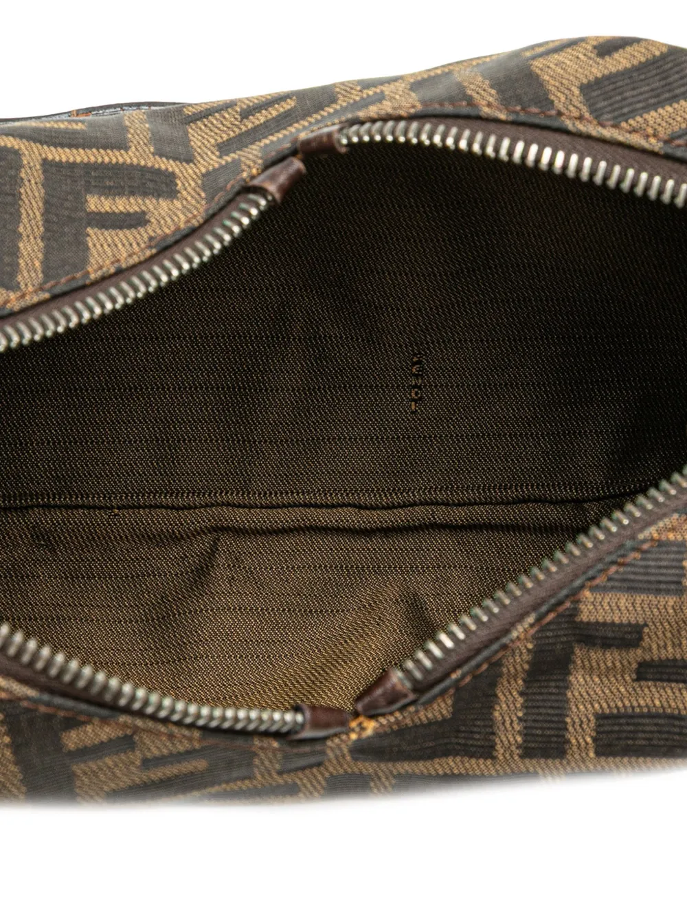 Pre-owned Fendi 2000-2010 Zucca Canvas Shoulder Bag In Brown