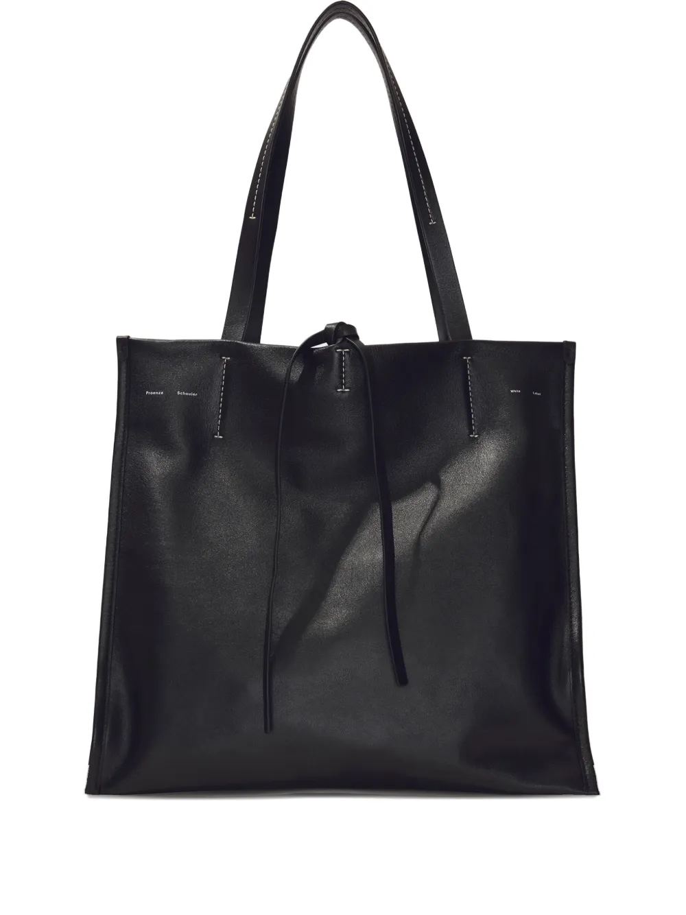 nappa-leather tie-detail tote bag