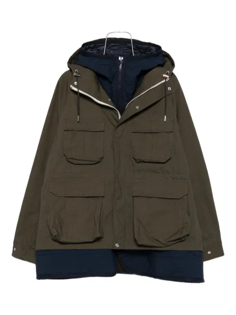 sacai hooded multi-pocket coat