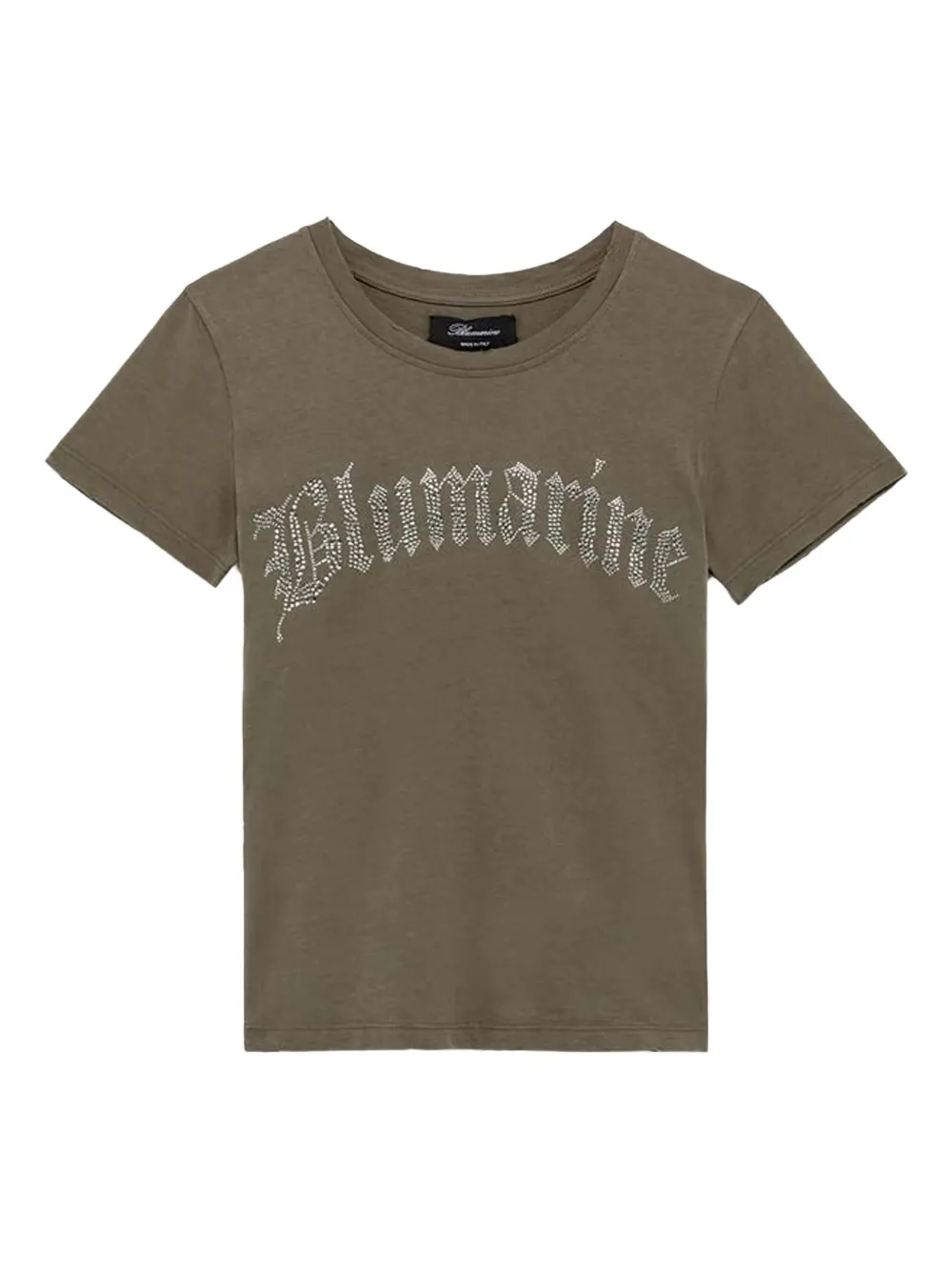 Blumarine crystal-embellished logo T-shirt Bruin