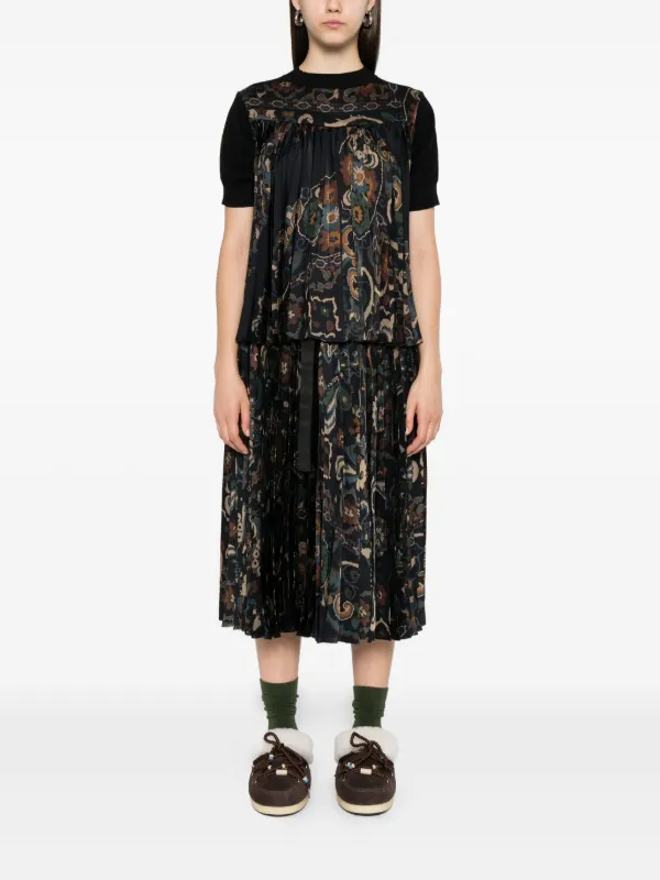 Sacai ペイズリー スカート | ブルー | FARFETCH JP