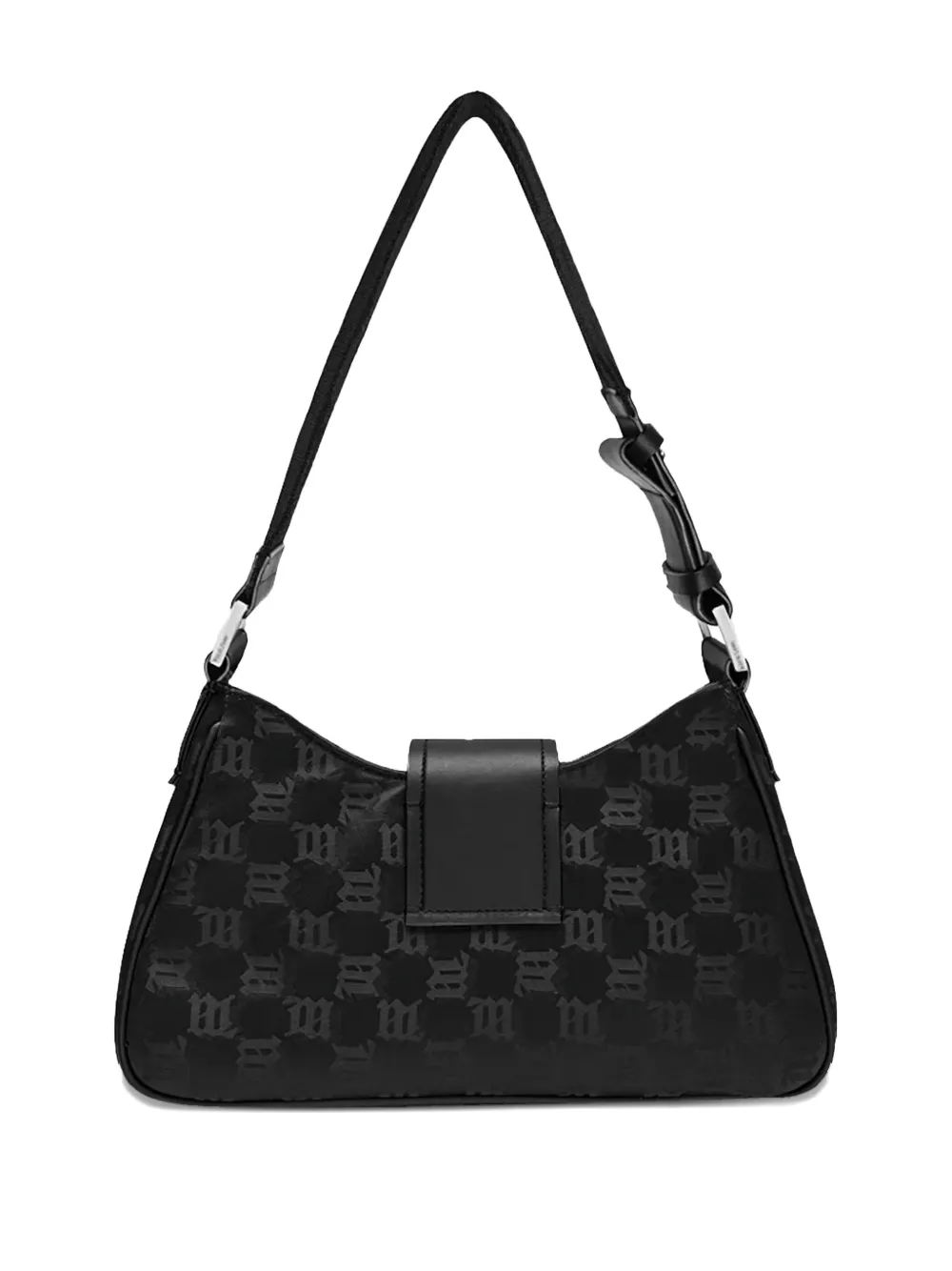 MISBHV Medium schoudertas met monogramdetail Zwart