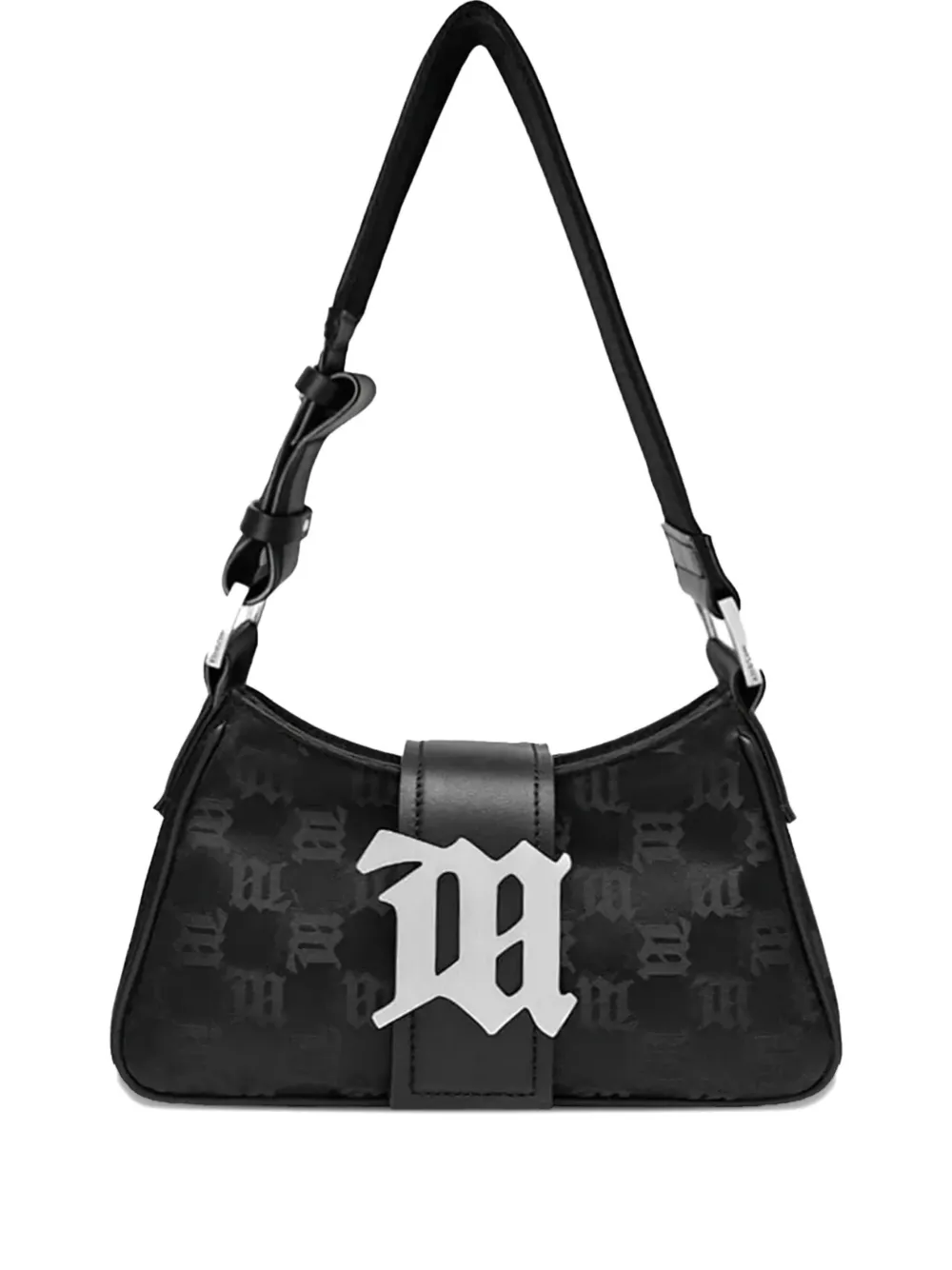MISBHV medium monogram-detail shoulder bag - Black