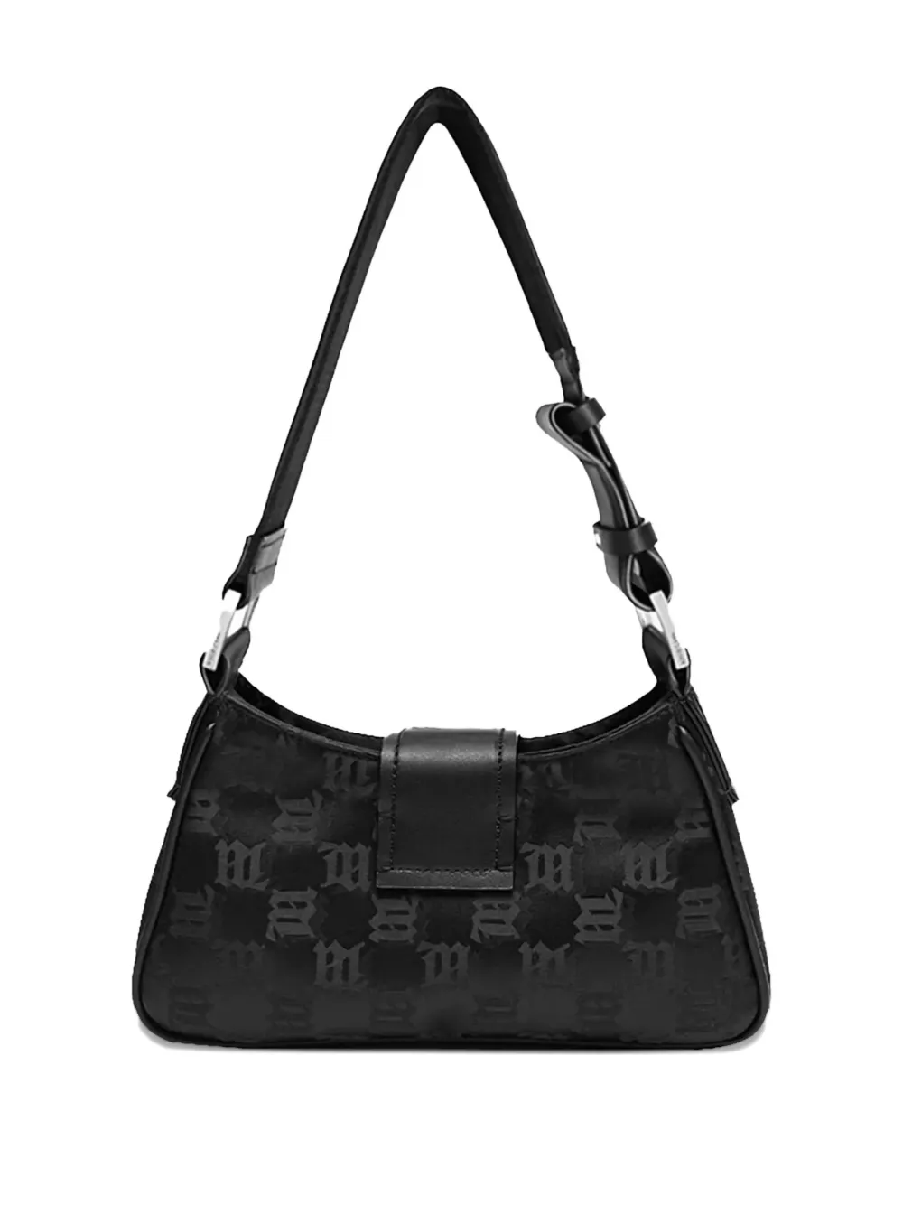 MISBHV Medium schoudertas met monogramdetail Zwart