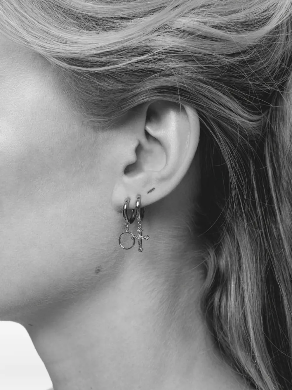 All The Luck In The World Cross-motif Earrings In Silver