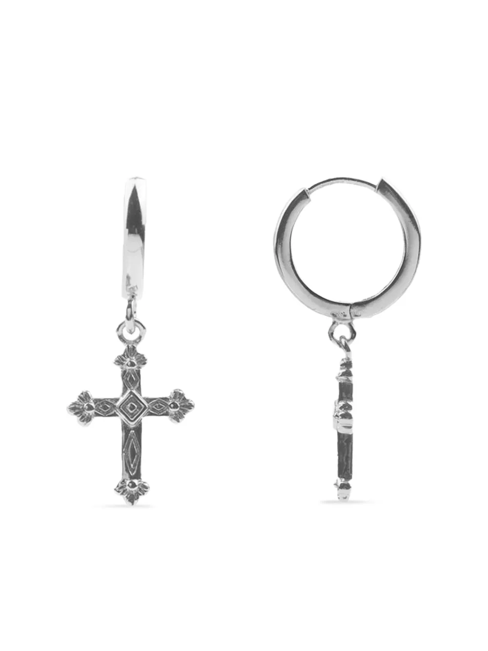All The Luck In The World Cross-motif Earrings In Silver