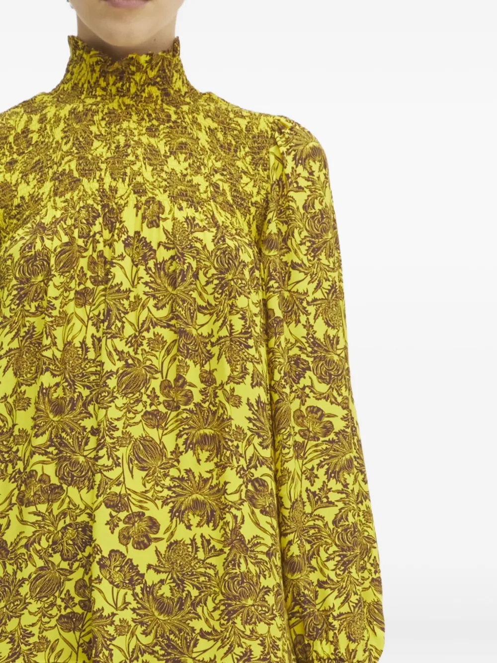 Rodebjer floral-print midi dress Geel