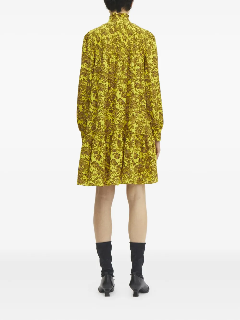 Rodebjer floral-print midi dress Geel