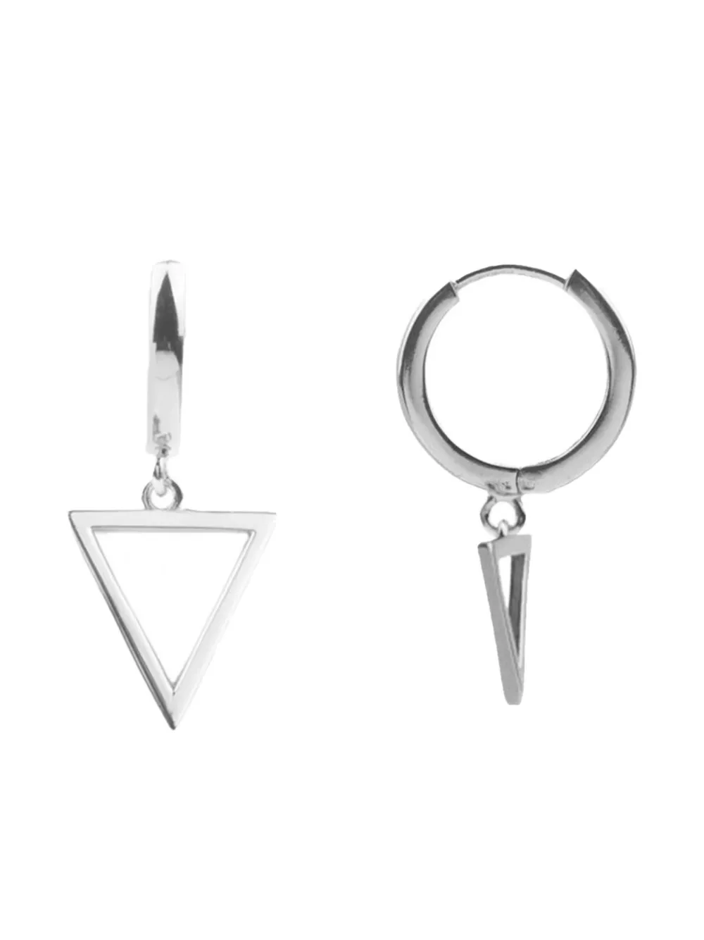 All the Luck in the World triangle hoop earring | Silver | Image 1