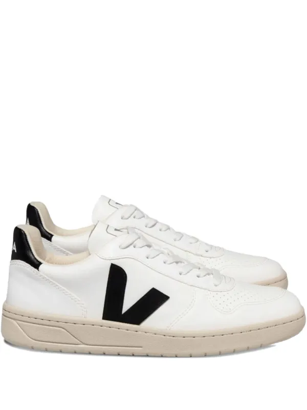 VEJA V-10 Leather Sneakers White FARFETCH IN